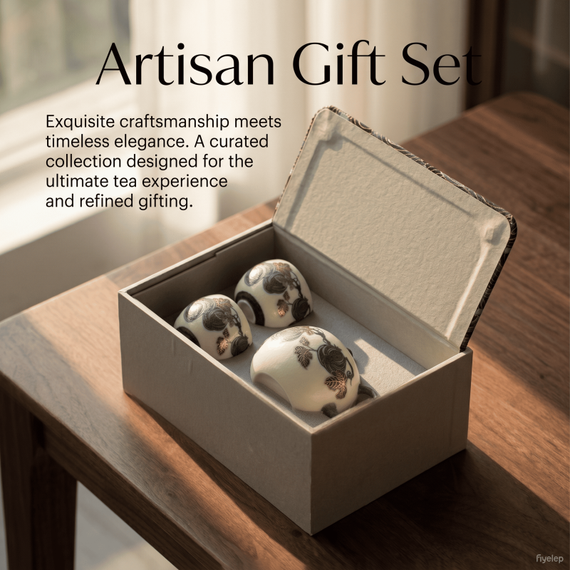 The "Azure Harvest" Hand-Painted Blanc de Chine Tea Set 