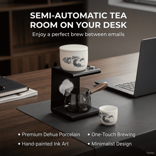 The "Whisker Zen" Semi-Automatic Blanc de Chine Tea Steeper Dehua porcelain