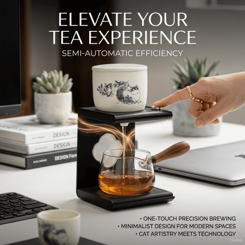 The "Whisker Zen" Semi-Automatic Blanc de Chine Tea Steeper Dehua porcelain