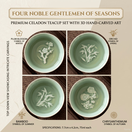 Zen Seasons Hand-Finished Blanc de Chine Tasting Cups