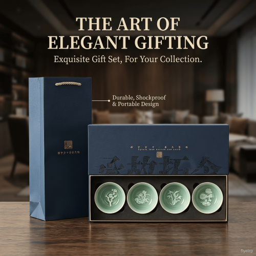 Zen Seasons Hand-Finished Blanc de Chine Tasting Cups