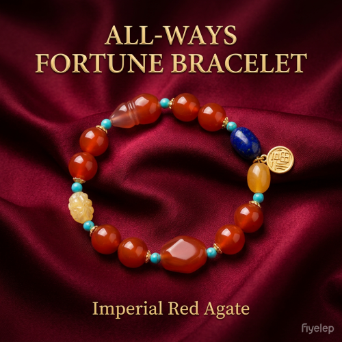 All-Ways Fortune Bracelet  Bracelet Chinese Imperial Red Agate   Wearable Talismans