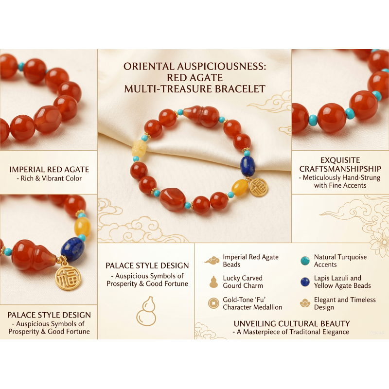 All-Ways Fortune Bracelet  Bracelet Chinese Imperial Red Agate   Wearable Talismans 