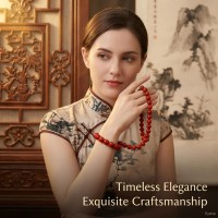 Imperial Garden Persimmon Red Bracelet  8.4mm  Chinese Imperial Red Agate Wearable Talismans