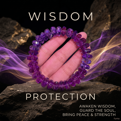 Amethyst Crystal Healing Bracelet  11.4MM Wearable Talismans