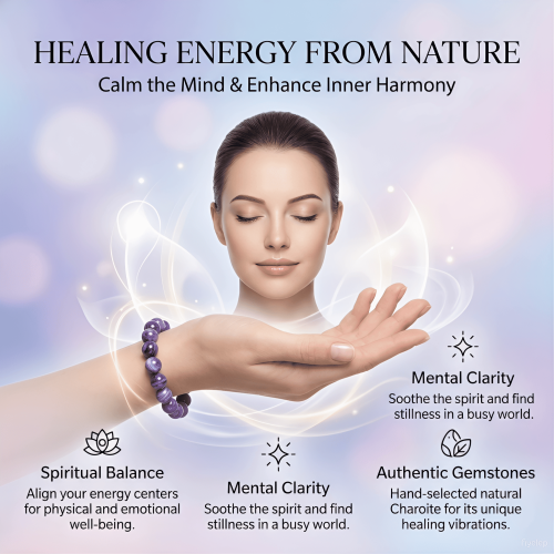 Purple Mist Healing Bracelet  10mm  Natural Crystals  Wearable Talismans