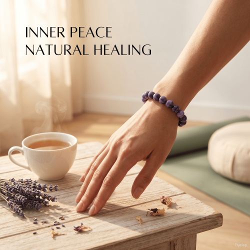 Purple Mist Healing Bracelet  10mm  Natural Crystals  Wearable Talismans