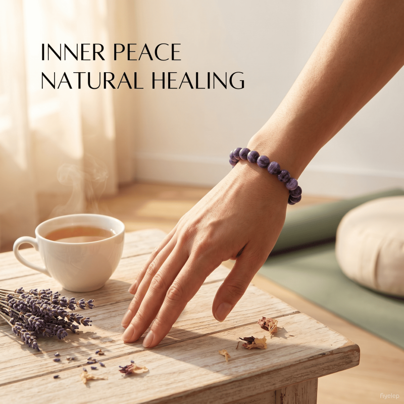 Purple Mist Healing Bracelet  10mm  Natural Crystals  Wearable Talismans 