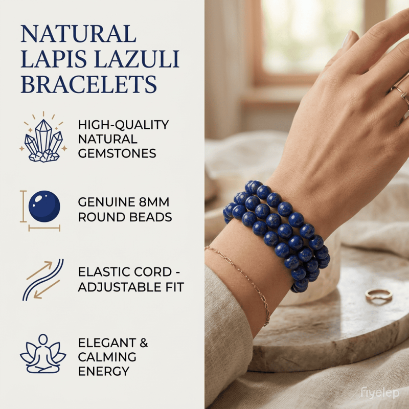 Lapis Lazuli Spiritual Healing Crystal Bracelet  8MM Wearable Talismans 