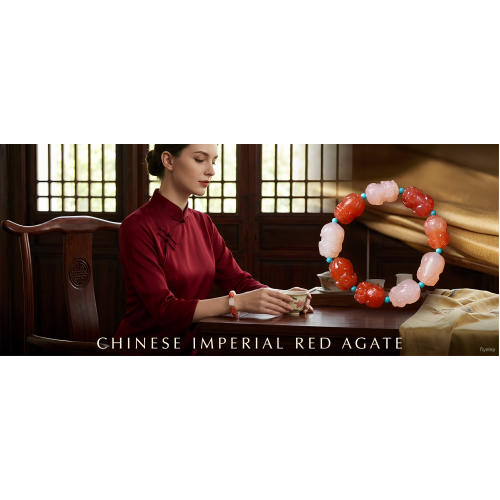 Imperial Red Blessing  Bracelet Chinese Imperial Red Agate   Wearable Talismans