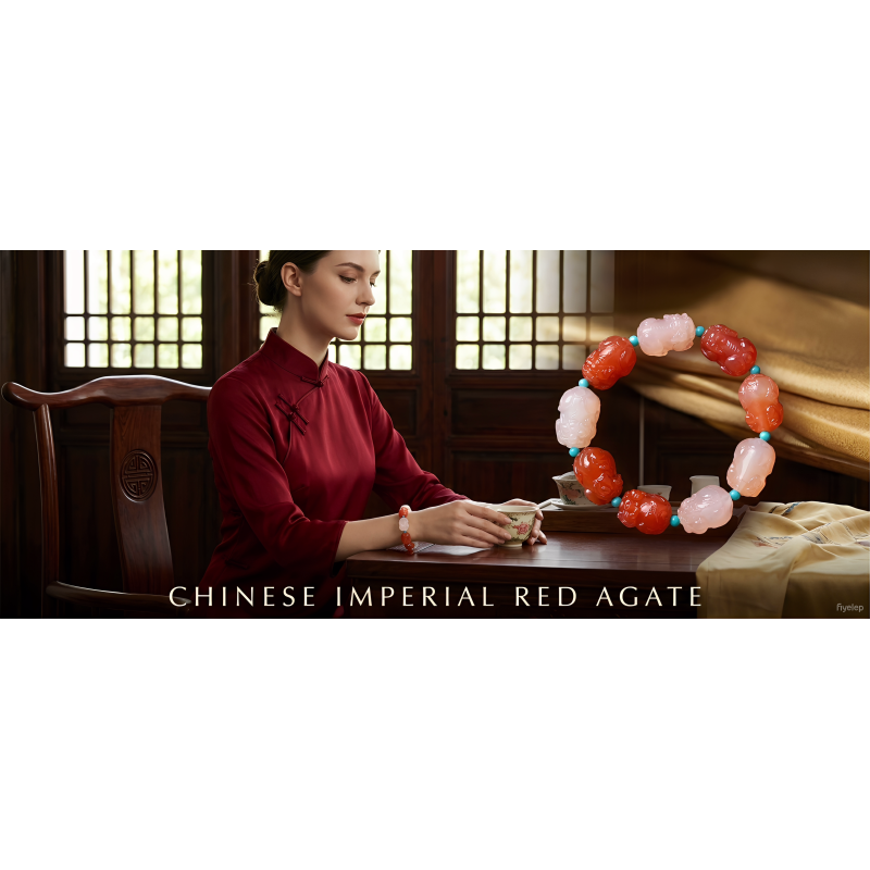 Imperial Red Blessing  Bracelet Chinese Imperial Red Agate   Wearable Talismans 