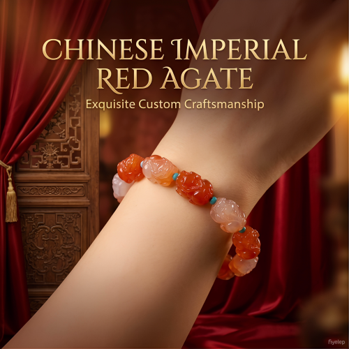 Imperial Red Blessing  Bracelet Chinese Imperial Red Agate   Wearable Talismans