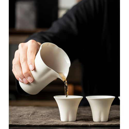 Handmade Creamy gaiwan Set Dehua porcelain Collection  
