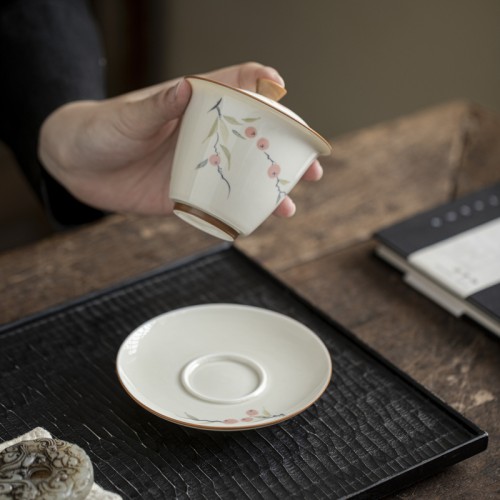 Handcrafted the Glaze Series a symbol of good fortune miaoyun gaiwan  Dehua porcelain Collection