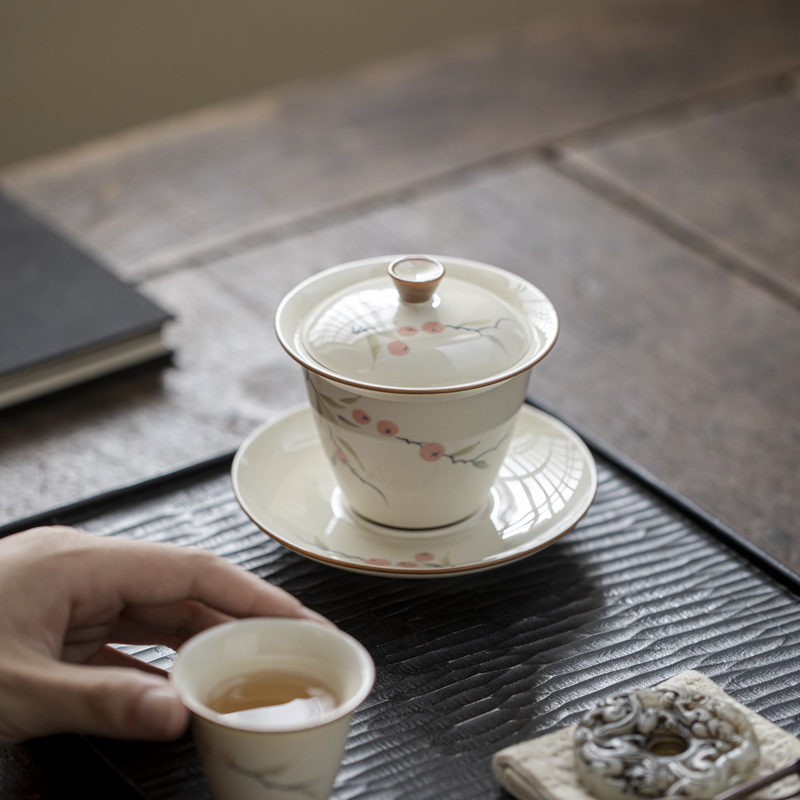 Handcrafted the Glaze Series a symbol of good fortune miaoyun gaiwan  Dehua porcelain Collection 
