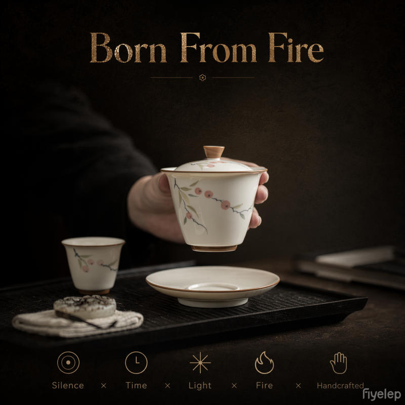 Handcrafted the Glaze Series a symbol of good fortune miaoyun gaiwan  Dehua porcelain Collection 