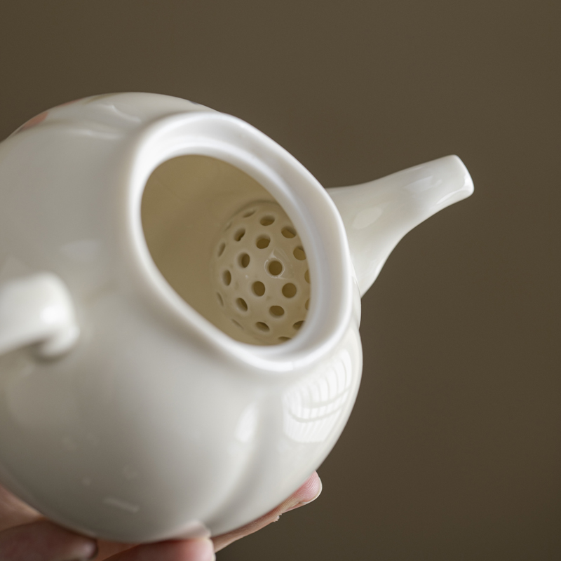 Handcrafted the Glaze Series of good fortune nangua  Pearl Teapot Dehua porcelain Collection   