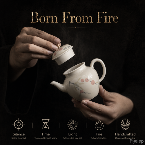 Handcrafted The Grass and Tree Ash Series of good fortune Miaoyun Pearl Teapot Dehua porcelain Collection  