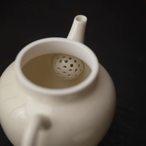 Handcrafted The Grass and Tree Ash Series Junzhu Miaoyun Pearl Teapot Dehua porcelain Collection  