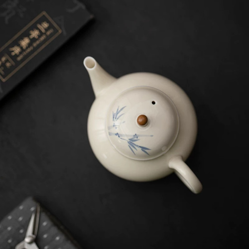 Handcrafted The Grass and Tree Ash Series Junzhu Miaoyun Pearl Teapot Dehua porcelain Collection  