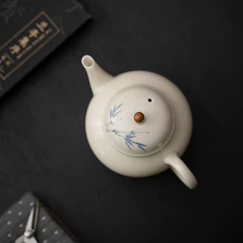 Handcrafted The Grass and Tree Ash Series Junzhu Miaoyun Pearl Teapot Dehua porcelain Collection   
