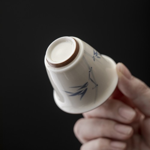 Handmade Herbal Ash Series Junzhu Small miaoyun Tea Cup   Dehua porcelain Collection  