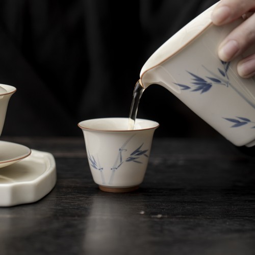 Handmade Herbal Ash Series Junzhu Small miaoyun Tea Cup   Dehua porcelain Collection  