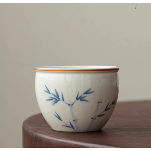 Handmade Herbal Ash Series Junzhu Small gang Tea Cup  Dehua porcelain Collection  
