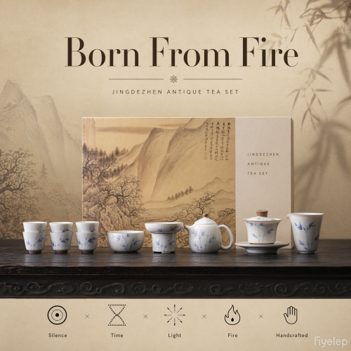 Handcrafted Chinablanc gaiwan Set Dehua porcelain Collection  