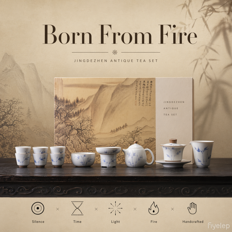 Handcrafted Chinablanc gaiwan Set Dehua porcelain Collection  