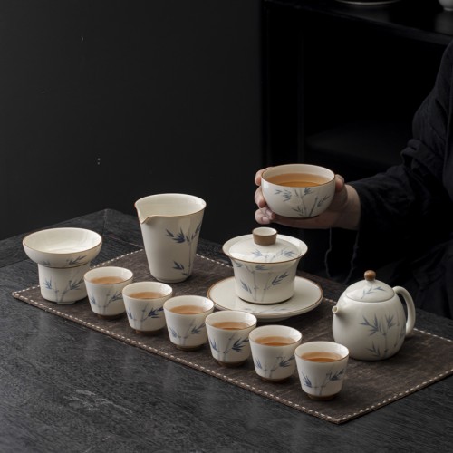 Handcrafted Chinablanc gaiwan Set Dehua porcelain Collection  