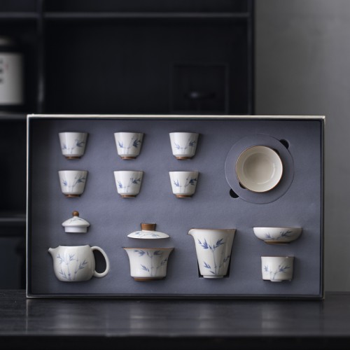 Handcrafted Chinablanc gaiwan Set Dehua porcelain Collection  