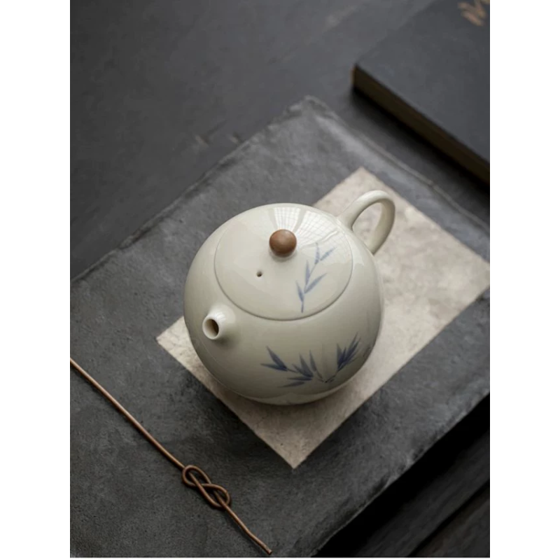 Handcrafted the Glaze Series junzhu Dragon Pearl Teapot Dehua porcelain Collection   