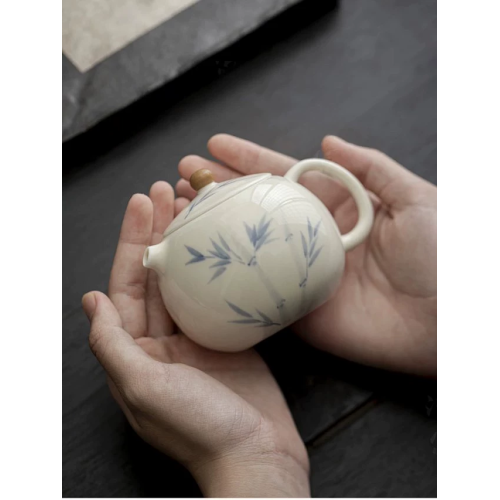 Handcrafted the Glaze Series junzhu Dragon Pearl Teapot Dehua porcelain Collection  