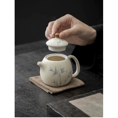 Handcrafted the Glaze Series junzhu Dragon Pearl Teapot Dehua porcelain Collection  