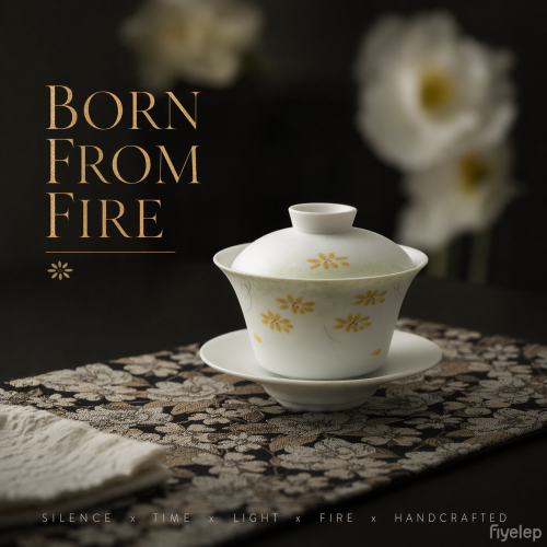 Handcrafted Shuibai Glaze Series Qingyun gaiwan Dehua porcelain Collection  