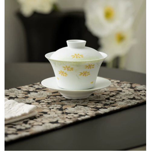 Handcrafted Shuibai Glaze Series Qingyun gaiwan Dehua porcelain Collection  