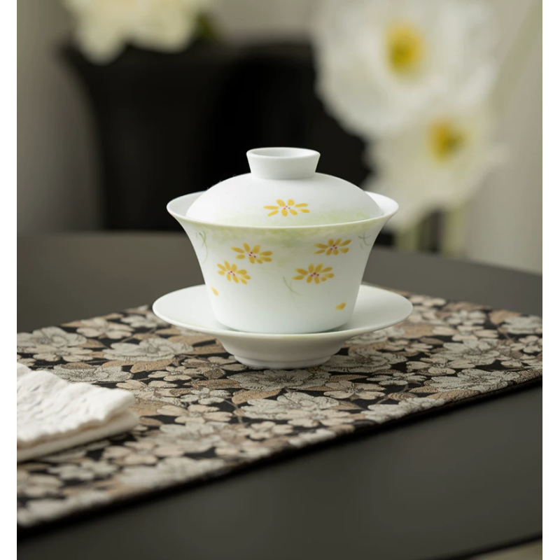 Handcrafted Shuibai Glaze Series Qingyun gaiwan Dehua porcelain Collection   