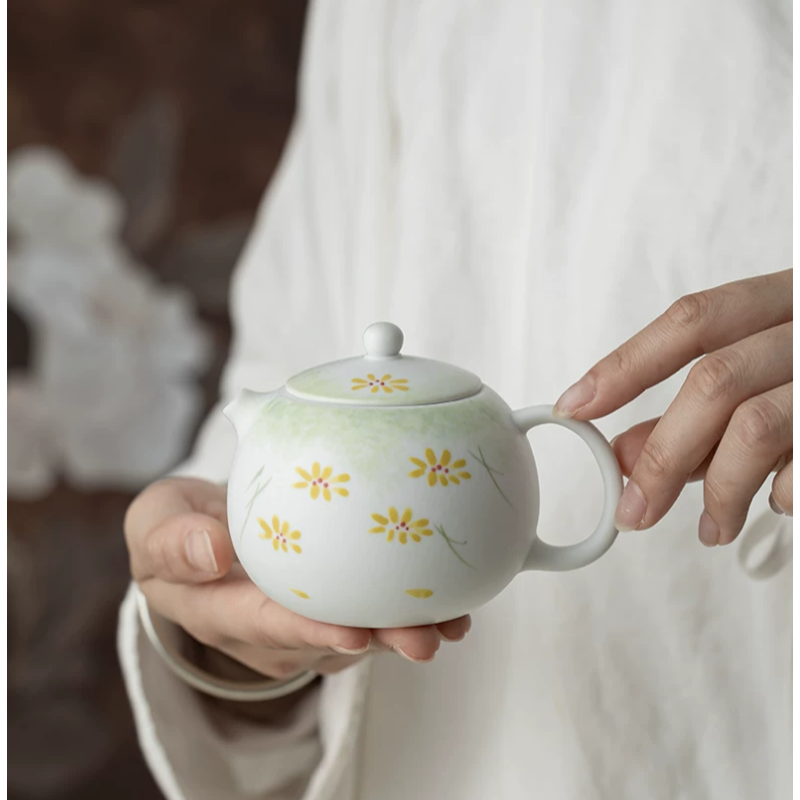 Handcrafted White Snow Glaze Series Dragon Pearl Teapot Dehua porcelain Collection   