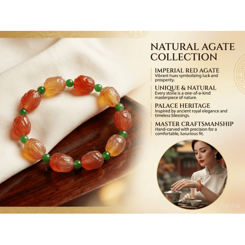  Crimson Jade Blessing Bracelet Chinese Imperial Red Agate   Wearable Talismans