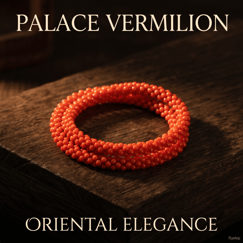 Crimson Jade Gold-Woven Wristlet  2.4MM bracelet    Wearable Talismans