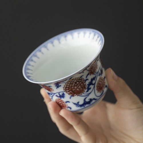 Handcrafted  Golden Lotus Hoof  gaiwan  Dehua porcelain Collection