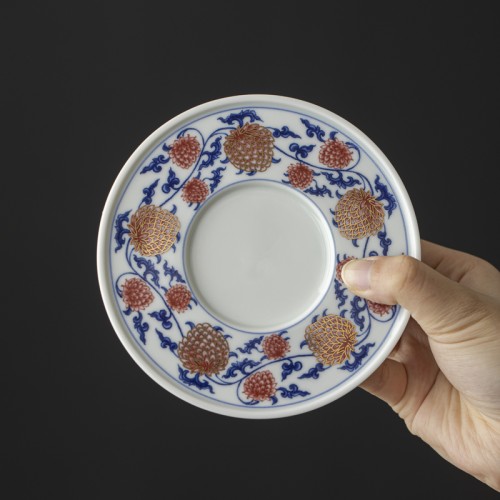 Handcrafted  Golden Lotus Hoof  gaiwan  Dehua porcelain Collection