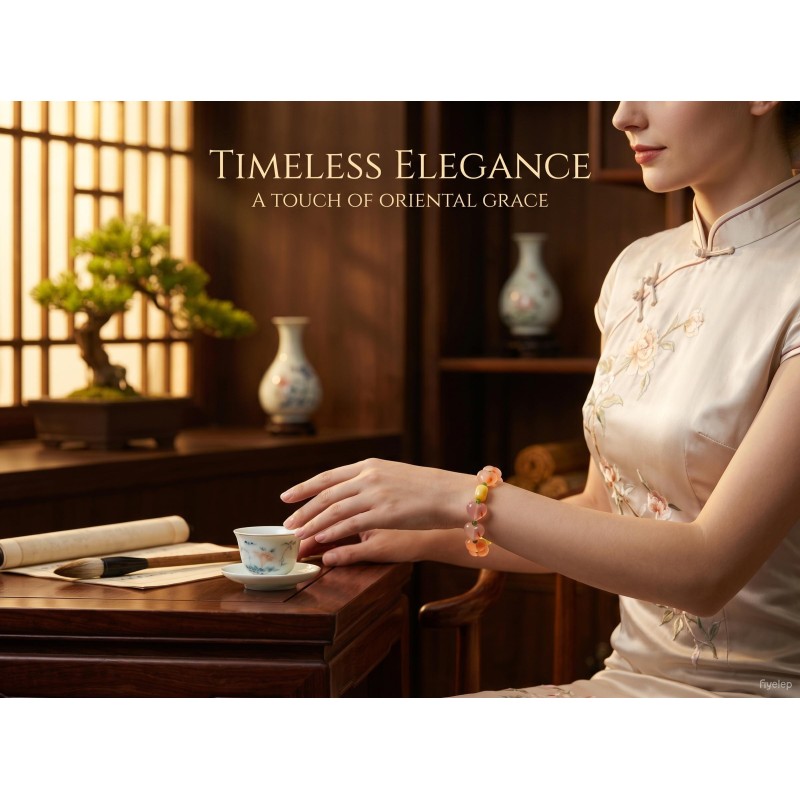 Golden Branch & Jade Dew Royal Custom Bracelet   Chinese Imperial Red Agate Wearable Talismans 