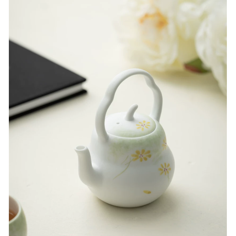 Hand-painted Snow White Glaze Pear-shaped Teapot Dehua porcelain Collection   