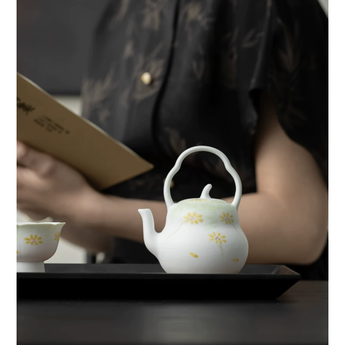 Hand-painted Snow White Glaze Pear-shaped Teapot Dehua porcelain Collection  